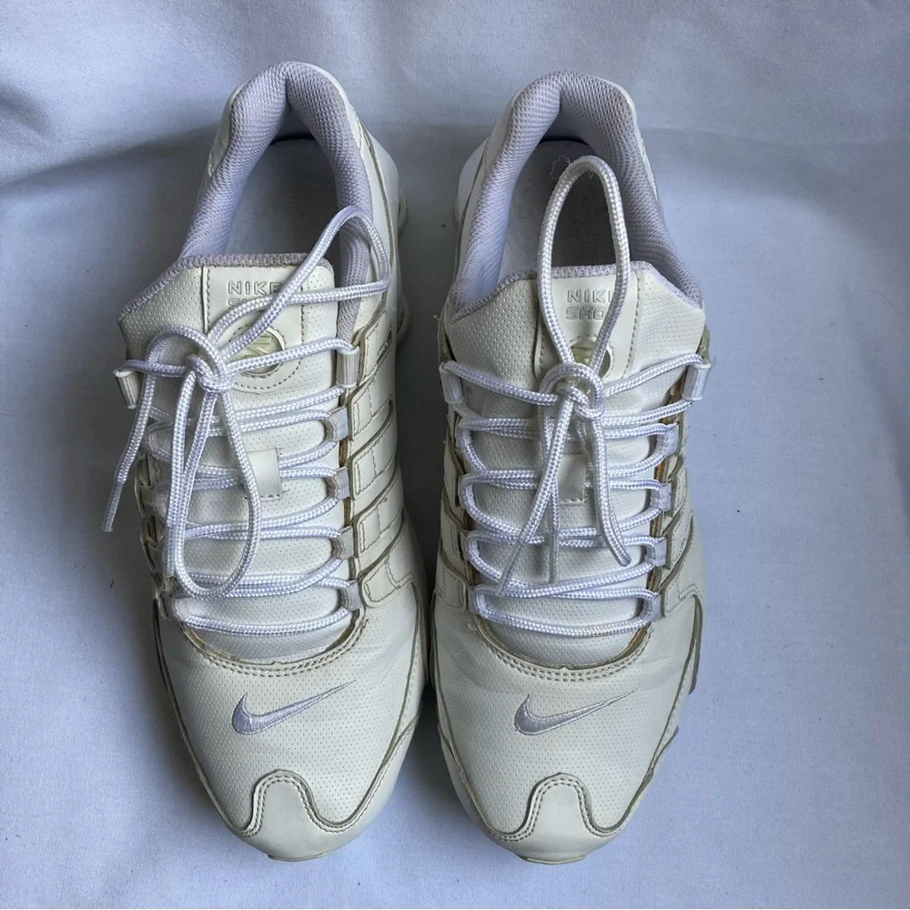 Nike Shox NZ Running Athletic White Leather Shoes 378341-128 - Picture 6 of 9